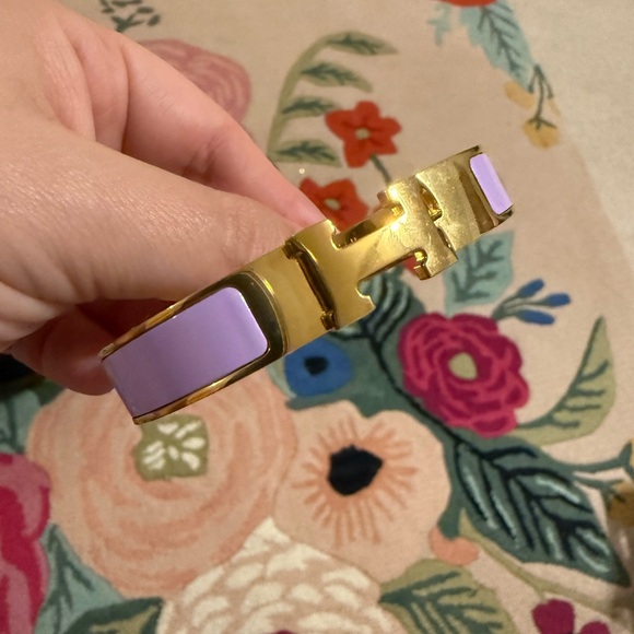 Gold and Purple Enamel Bracelet - Picture 1 of 3